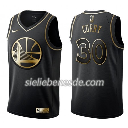 Herren NBA Golden State Warriors Trikot Stephen Curry 30 Nike Schwarz Golden Edition Swingman